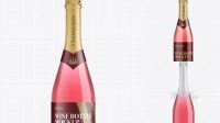 6579+ Pink Champagne Bottle HQ PSD Mockup Front View Download Now High-Quality PSD Template