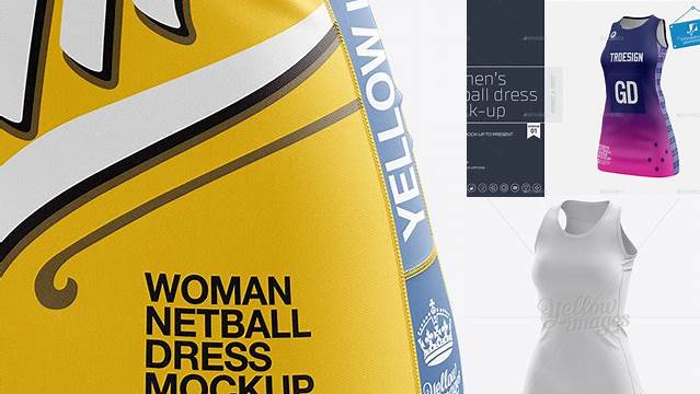 6579+ Tight Fit Netball Dress HQ PSD Mockup Halfside View Modern Free PSD Template