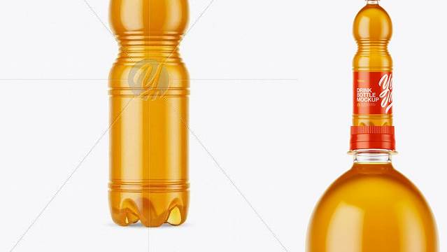 6581+ 1.5L Clear Plastic Orange Drink Bottle PSD Mockup Smart Object Free Photoshop File