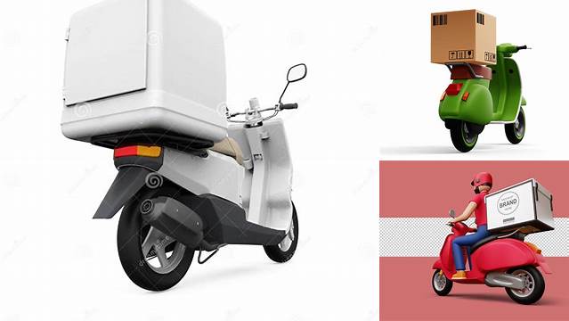 6581+ Motorcycle Delivery Box Mockup Include TIFF