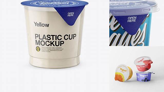 6583+ 325g Yogurt Cup PSD Mockup Front View Professional Editable Freebie PSD