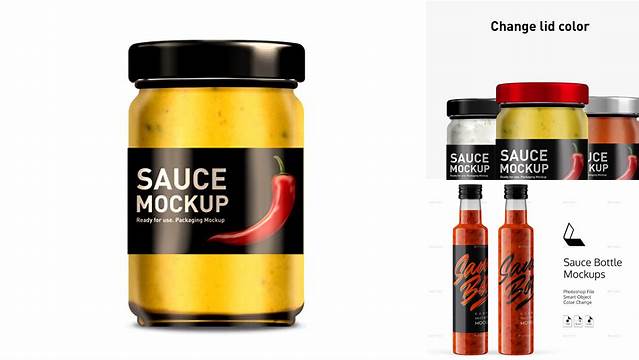 6583+ Sauce Jar Mockup Free PSD File for Designers