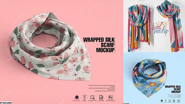 6587+ Scarf Mockup Free PSD