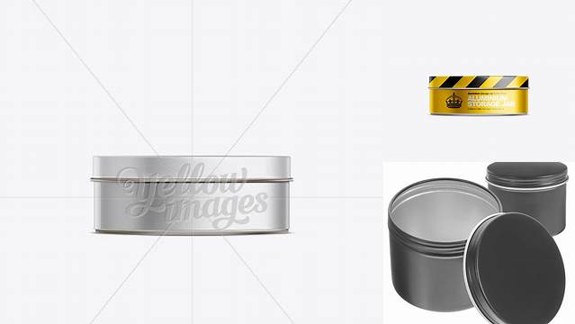 6588+ Short Aluminium Storage Jar With Lid Fully Customizable Photoshop Freebie