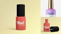 6589+ Nail Polish Bottle with Matte Cap PSD Mockup Front View Modern and Unique Freebie PSD