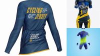 6589+ Women’s Cycling Kit PSD Mockup Back View Exclusive PSD Design Freebie