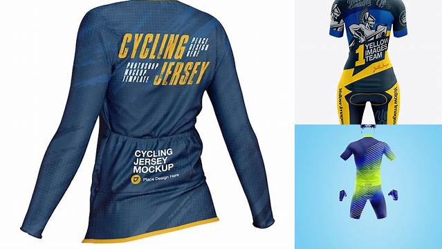 6589+ Women’s Cycling Kit PSD Mockup Back View Exclusive PSD Design Freebie