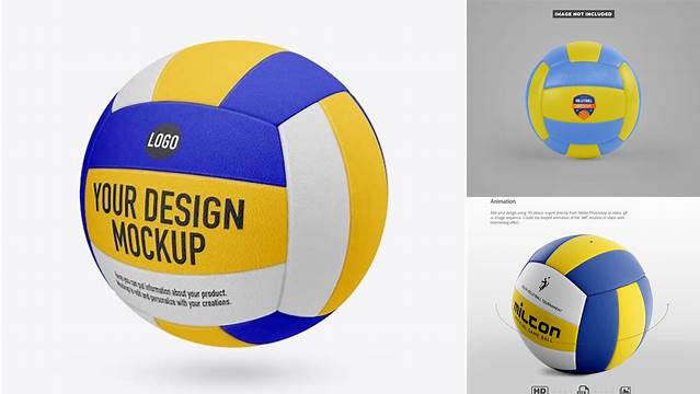 659+ Volleyball Ball PSD Mockup Front View Editable Design PSD File