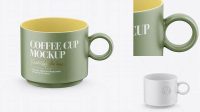 6591+ Matte Coffee Cup PSD Mockup Front View High-Angle Shot Smart Layer PSD