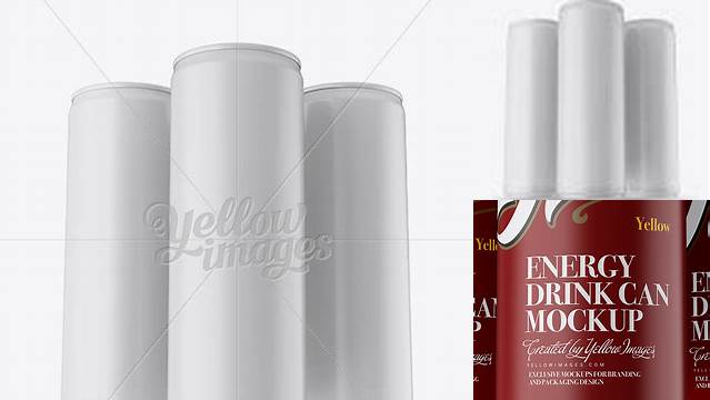 6591+ Three 250ml Matte Aluminium Cans PSD Mockup Hero Shot Digital Download