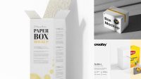 6592+ Opened Tea Paper Box PSD Mockup Half Side View Free PSD