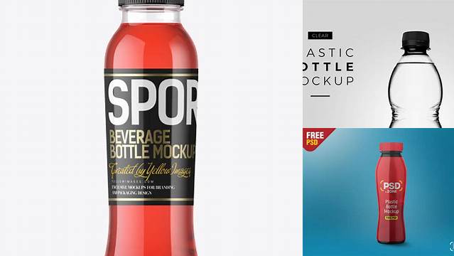 6593+ Plastic Cocktail Bottle PSD Mockup Front View High-End PSD Download