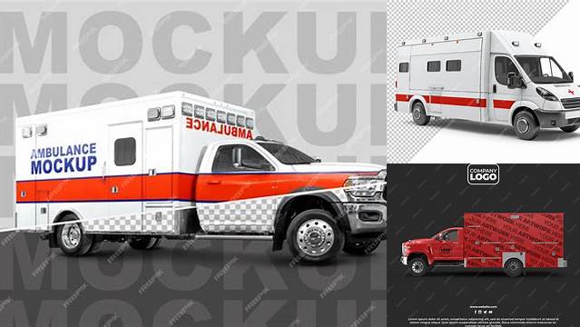 6594+ Ambulance Mockup Editable Photoshop File