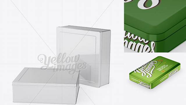 6596+ Two Tin Boxes PSD Mockup Halfside View High-Angle Shot Advanced Editable Template Free