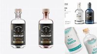 6599+ Frosted Glass Gin Bottle PSD Mockup Easy-to-Use PSD Template