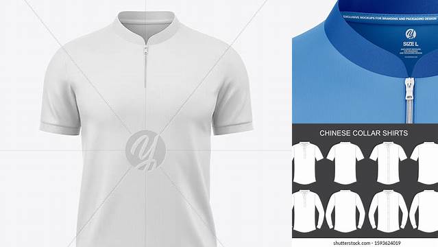 6601+ Chinese Collar Shirt Mockup Premium Quality Freebie