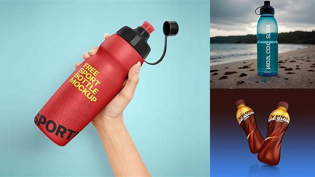 6601+ Energy Drink Bottle with Sport Cap PSD Mockup Custom Graphic Mockup File