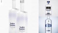 6601+ Glass Bottle for Vodka PSD Mockup Front View Creative Free Photoshop Template