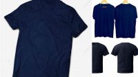 6605+ Mock Up Kaos Navy Professional PSD Template