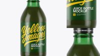 6606+ 330ml Green Glass Juice Bottle PSD Mockup Creative Design PSD Free Download