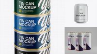 6606+ 5oz Cans PSD Mockup Front View Stylish Free PSD