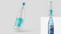 6608+ 330ml Blue Glass Water Bottle PSD Mockup Advanced Photoshop Template