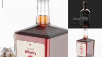 661+ Square Whiskey Bottle with Wax PSD Mockup Creative Design Mockup