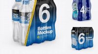 6613+ Shrink Pack with 4 Plastic Bottles PSD Mockup Half Side View Free Graphic Design Resource