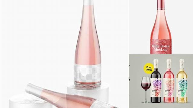 6613+ Stand with Rose Wine Bottles PSD Mockup Exclusive Digital PSD Resource