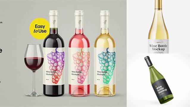 6613+ Stand with White Wine Bottles PSD Mockup Editable Graphic Free PSD