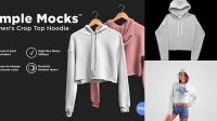 6616+ Crop Top Hoodie Mockup Free Download Free