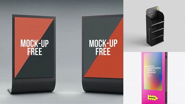 6617+ Matte Display Stand PSD Mockup Half Side View Fully Editable PSD Template