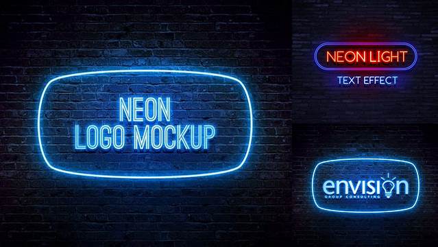 6617+ Neon Logo Mockup PSD Free Download