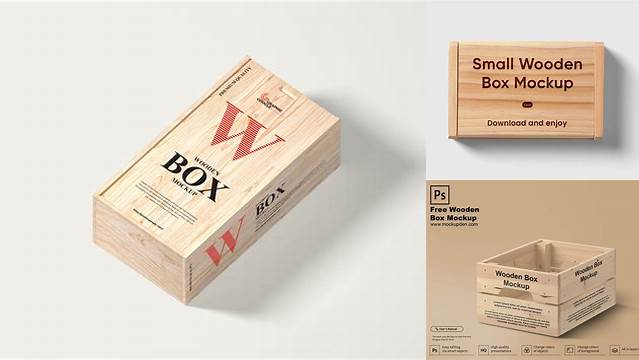 6618+ Wooden Box Mockup Free PSD