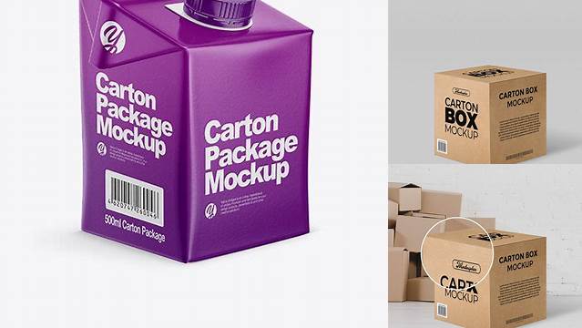 6620+ 500ml Carton Box PSD Mockup Side View Download Free Premium Design PSD