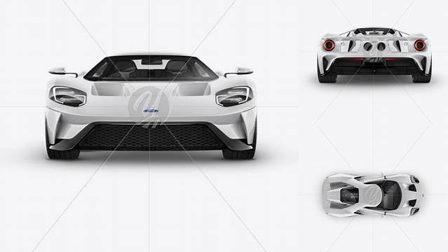 6625+ Ford GT II PSD Mockup Top View Exclusive Layered PSD Mockup