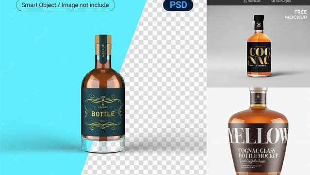 6626+ Cognac Glass Bottle PSD Mockup Free PSD Mockup Resource