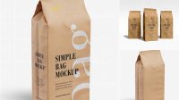 6629+ 1kg Kraft Paper Coffee Bag PSD Mockup Unique High-Resolution PSD