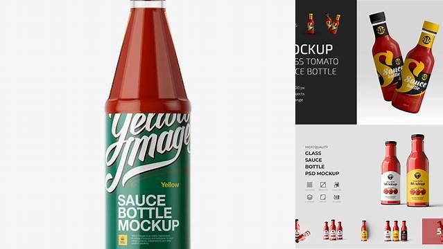 6629+ 330ml Tomato Sauce Bottle PSD Mockup Free Downloadable Graphic Resource