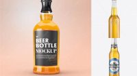 663+ Clear Glass Lager Beer Bottle PSD Mockup High-End PSD Download