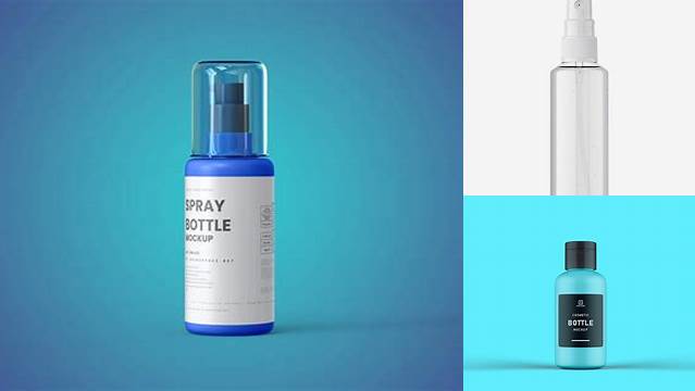 6630+ 60ml Plastic Bottle with Push Spray PSD Mockup Professional PSD Mockup