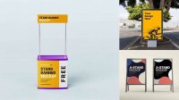 6632+ Advertising Stand PSD Mockup Front View Advanced and Editable PSD Template Free