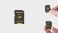 6632+ Micro SD Card With Adapter PSD Mockup Front View Creative Layered Design File