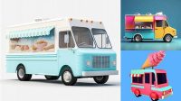 6636+ Ice Cream Truck Mockup Premium Quality Freebie