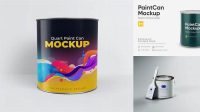 6637+ Metallic Paint Can PSD Mockup High Angle Custom Mockup Graphic Design