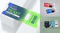 6638+ Textured Paper Ticket PSD Mockup Top View Professional Graphic PSD Download