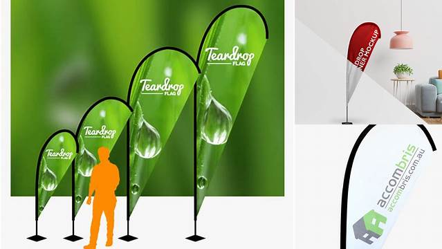 6641+ Tear Drop Banner Mockup Smart PNG Image