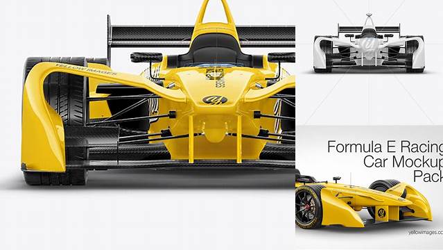 6645+ Formula E Racing Car 2016 PSD Mockup Front View Creative Digital PSD Download