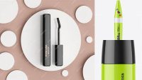 6645+ Glossy Mascara Tube PSD Mockup Easy Editable