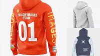 6650+ Men's Pullover Hoodie Back Half Side View Advanced Editable PSD